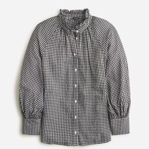 J Crew ruffle neck blouse